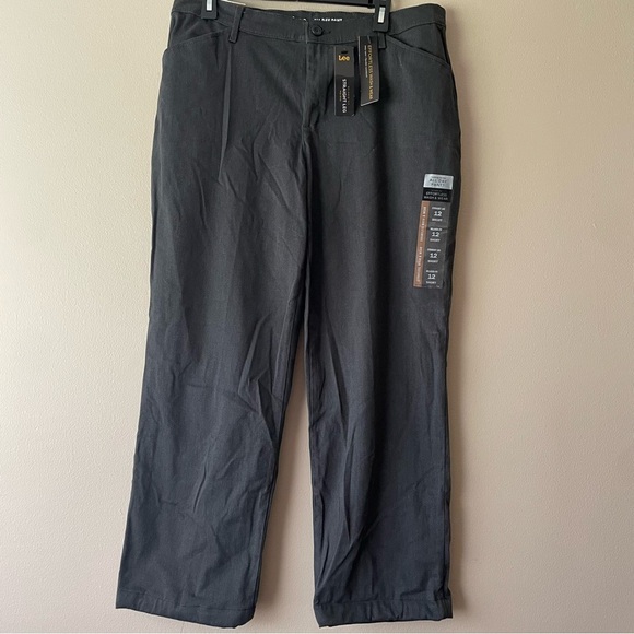 LEE NWT Women's All Day Straight Leg Dark Gray Pants SZ 12 Short - Picture 1 of 6